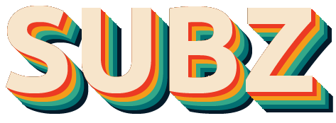 Subz Logo. Just a text with some stripe effects